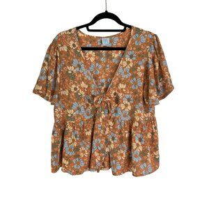 Floral print Top. Perfect Summer blouse. Size XL